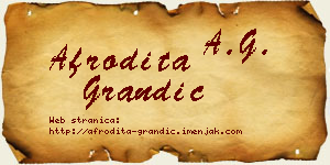 Afrodita Grandić vizit kartica
